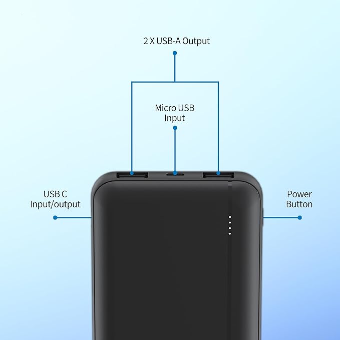 باور بانك فيليبس 10000mAh 20W مع منافذ USB-A وUSB-C
