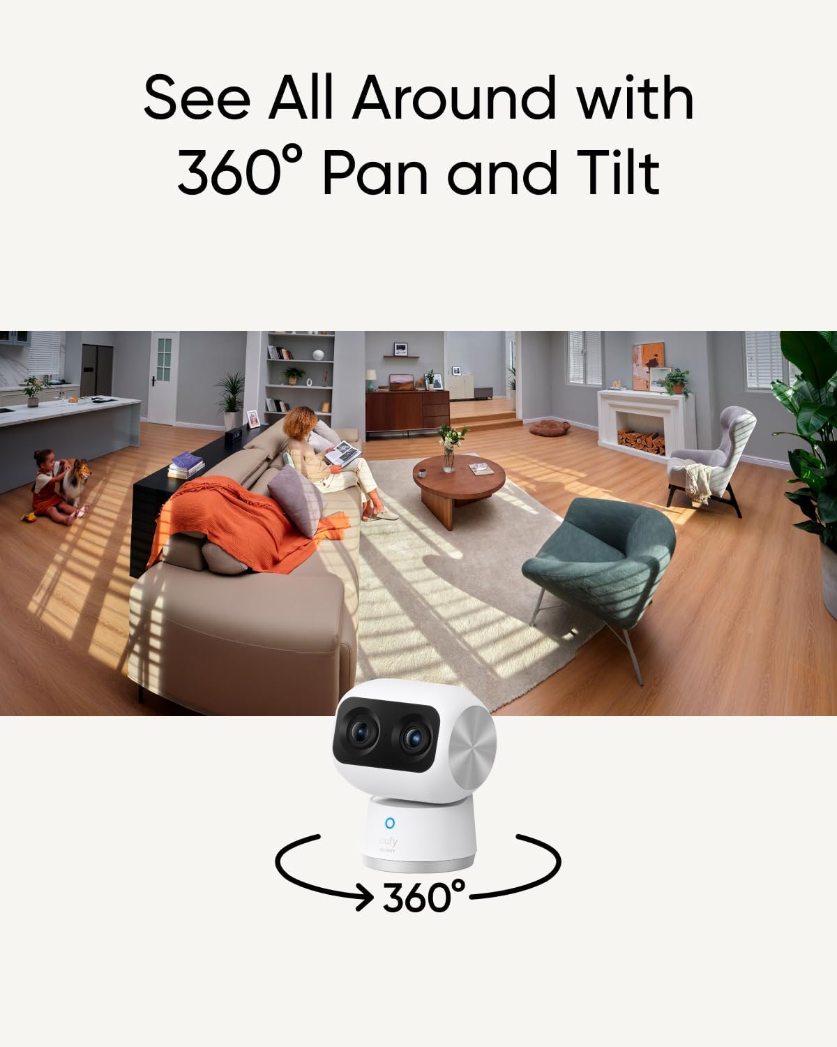 Anker eufy Indoor Cam S350 4K Security Camera with AI - White