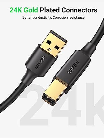 UGREEN USB 2.0 AM to BM Print Cable 5m (Black)