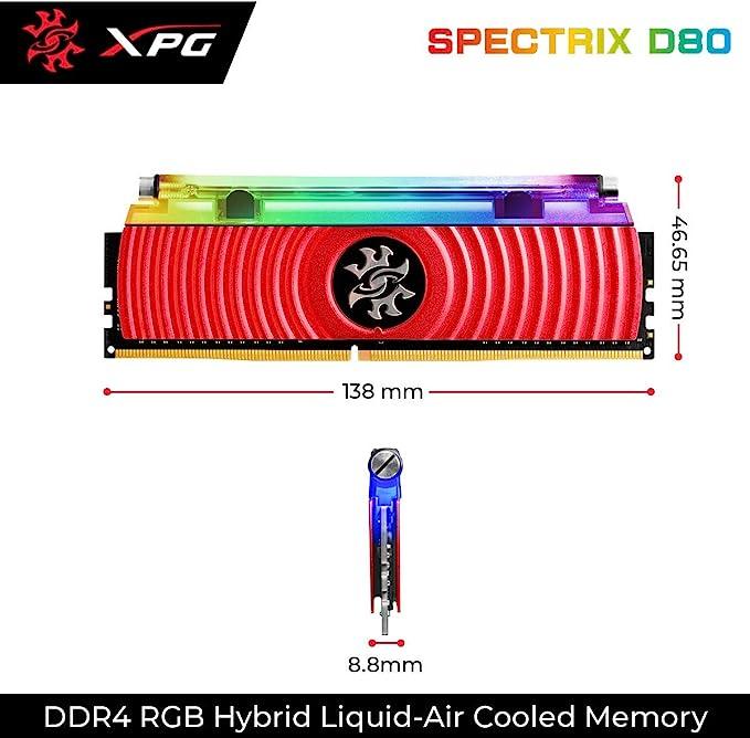 XPG 16GB*2 SPECTRIX D80 DDR4 RGB LIQUID COOLING MEMORY  DDR4-3000