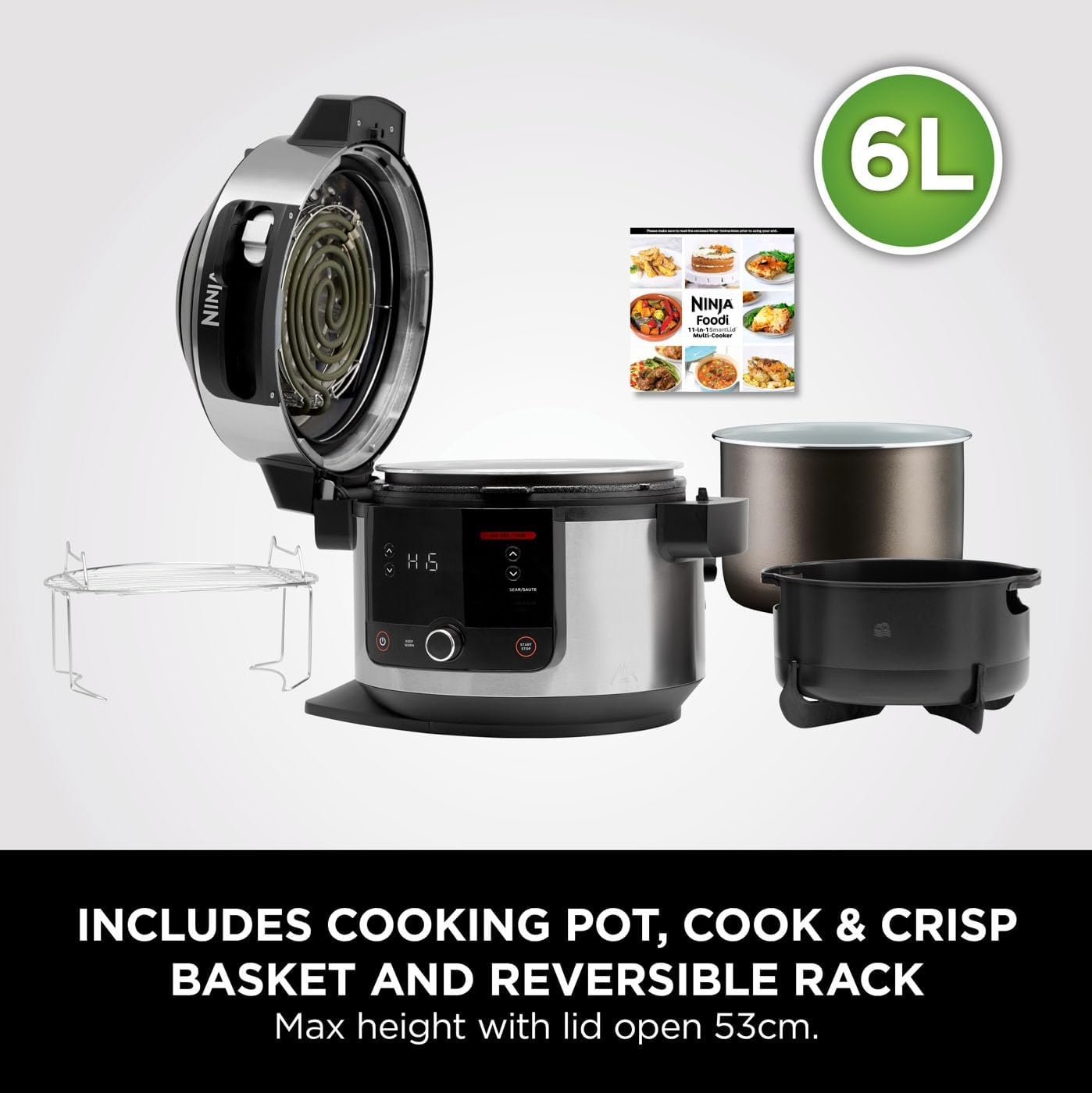 Ninja Foodi OL550UK – 11-in-1 SmartLid Multi-Cooker 6L