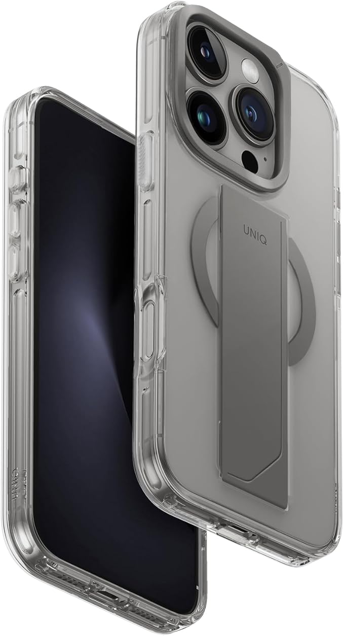 UNIQ Hybrid iPhone 16 Pro (2024) 6.3 Heldro Max MagClick with Camera Stand - Lucent