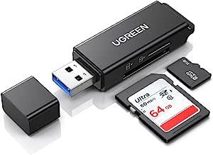 UGREEN USB 3.0 to TF + SD Dual Card Reader (Black)