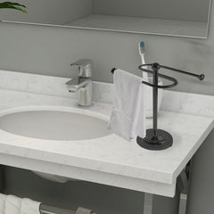 ARMN Drummond Towel Rack – Brown, Freestanding & Stable