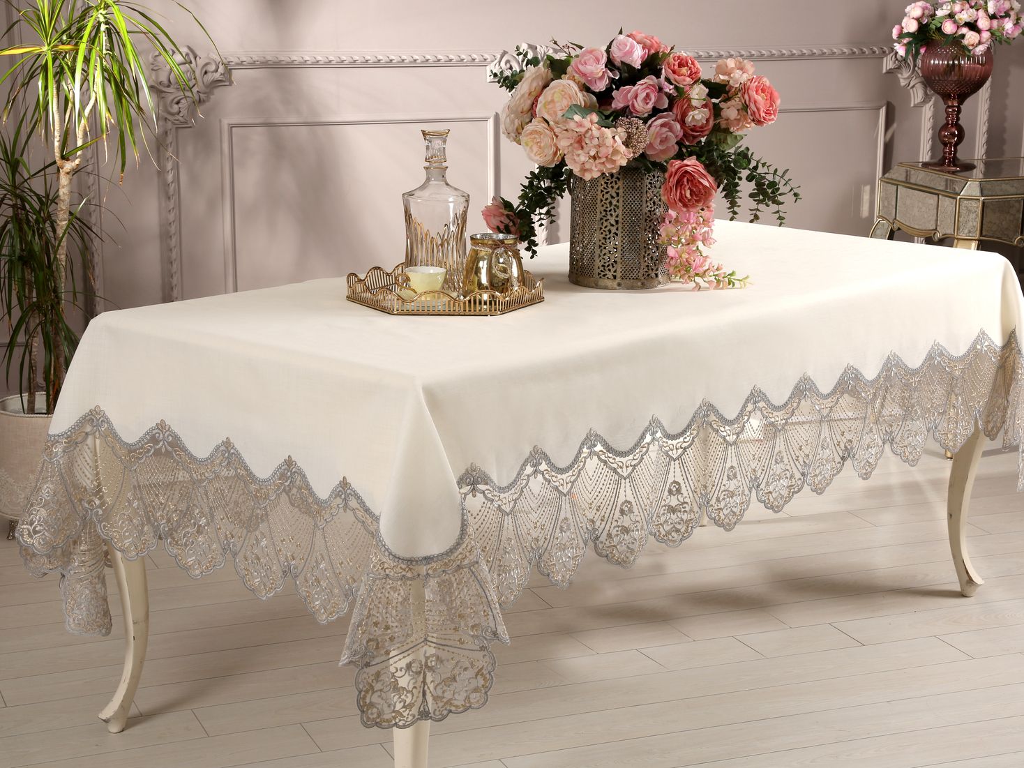 مفرش طاولة 160×300 سم Armoni من Daimon Home – كريمي أنيق وعصري
