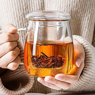ARMN Anchor Double Wall Glass Mug with Lid – 550ml