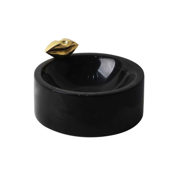 منفضة سجائر ARMN Sorbet سوداء 12 سم أنيقة وعملية