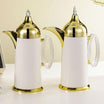 Alfursan 2-Piece Arabic Coffee Dallah Set - White & Gold