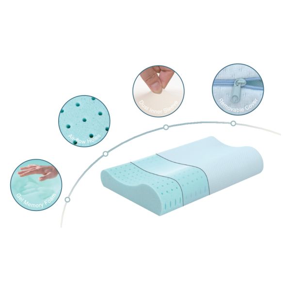 ARMN Pedic Memory Foam & Gel Neck Support Pillow