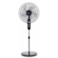 Conti 18-Inch Stand Fan, 60W, 5 Blades, 4 Speeds with Timer, Black