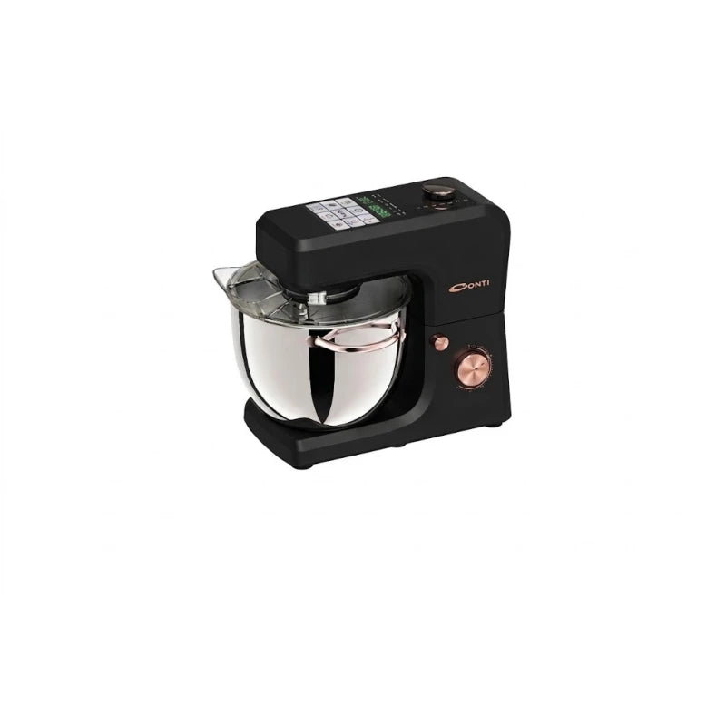 Conti 2000W 10L Digital Kitchen Machine, Copper Motor & Built-In Fermentation (Inc. 3 Attachments), Black KM 102004 BK D