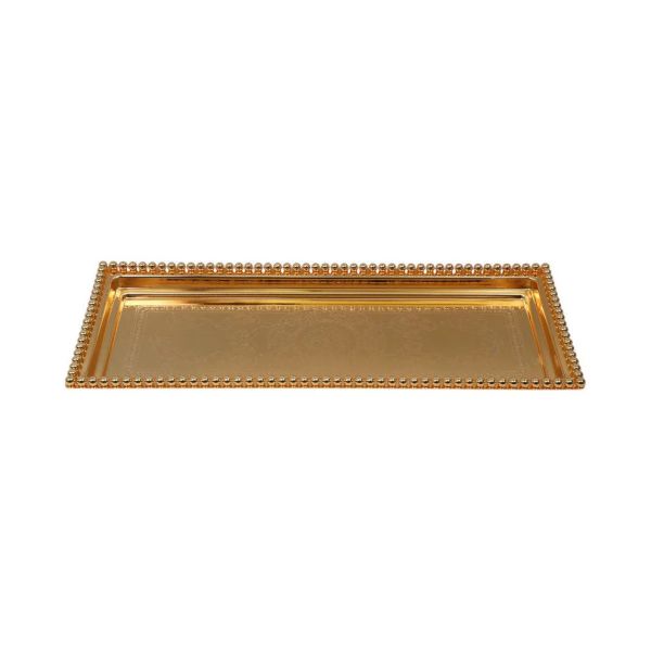 Zolten Rectangular Tray Gold 60×17 cm – Elegant Serving