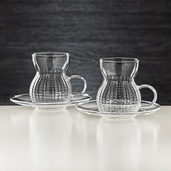Almarjan 12-Piece Decorated Glass Tea Cups Set – Elegant Choice