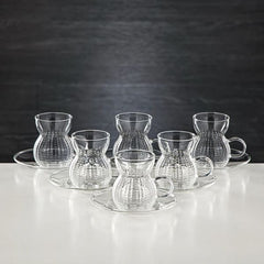 Almarjan 12-Piece Decorated Glass Tea Cups Set – Elegant Choice
