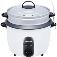 Geepas 500W 1.5L Automatic Rice Cooker, 3-in-1 Cook/Steam/Warm, White GRC35011