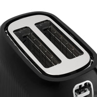 Geepas Fluted 2-Slice Bread Toaster, 6 Browning Levels, Black, GBT36558UK-BK