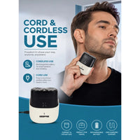 Geepas IPX7 Waterproof Pocket Shaver, Cordless/Cord, Black/White GSR57518UK