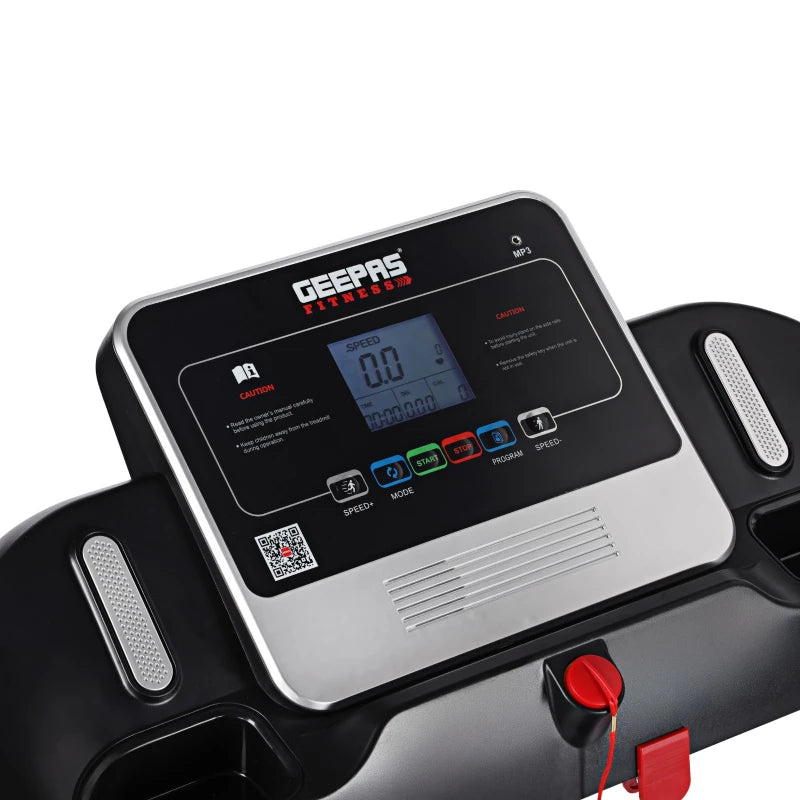 Geepas GFT90000 Foldable Treadmill - 2.0HP Motor, 12 Programs, App Sync - Black