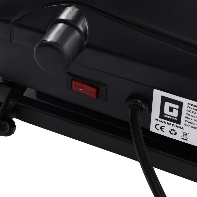 Geepas GFT90000 Foldable Treadmill - 2.0HP Motor, 12 Programs, App Sync - Black