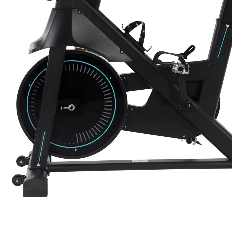 Geepas GFT90005 Spin Bike | Bluetooth Indoor Cycling Bike | Digital Display | 6kg Flywheel | Adjustable Resistance | Black