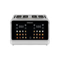 Geepas Digital 4-Slice Toaster, LED Touch, 6 Modes, Silver GBT36569UK