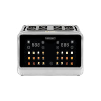 Geepas Digital 4-Slice Toaster, LED Touch, 6 Modes, Silver GBT36569UK
