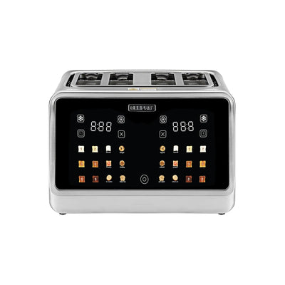 Geepas Digital 4-Slice Toaster, LED Touch, 6 Modes, Silver GBT36569UK