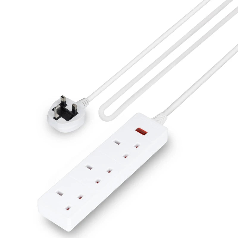Geepas 3-Gang Extension Lead, 2990W, 3m Cable GES58140