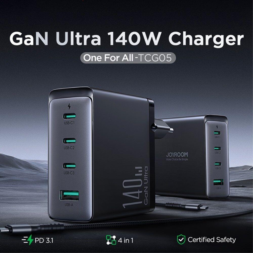 Joyroom GaN Ultra 140W Fast Charger with 240W C to C Cable - Black