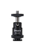 Jmary Portable Phone Holder Mount With Cold Shoe 1/4 Tripod Mount Stand - Black