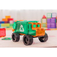 TileTek Mega Recycling Truck Magnetic Building Set, 14 Pieces, Ages 3+