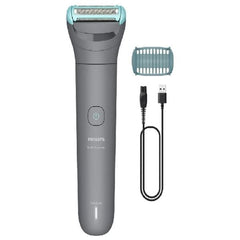 ماكينة تشذيب شعر الجسم Philips BG3470/15 من سلسلة 3000 - مقاومة للماء بنسبة 100%، مدة تشغيل 60 دقيقة - رمادي