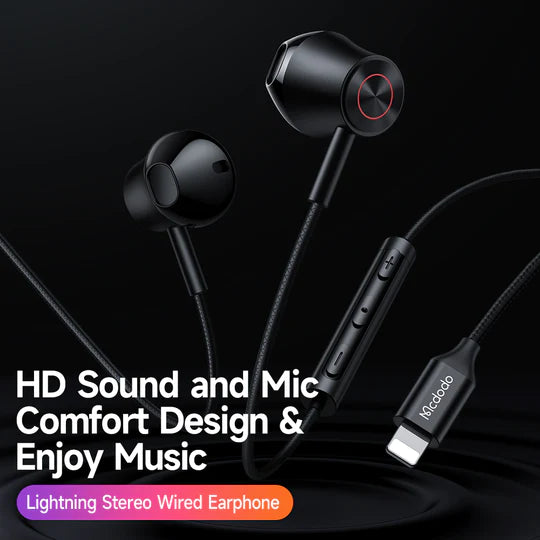 MCDODO Wired Headphones HiFi Sound & Clear Calls - Black