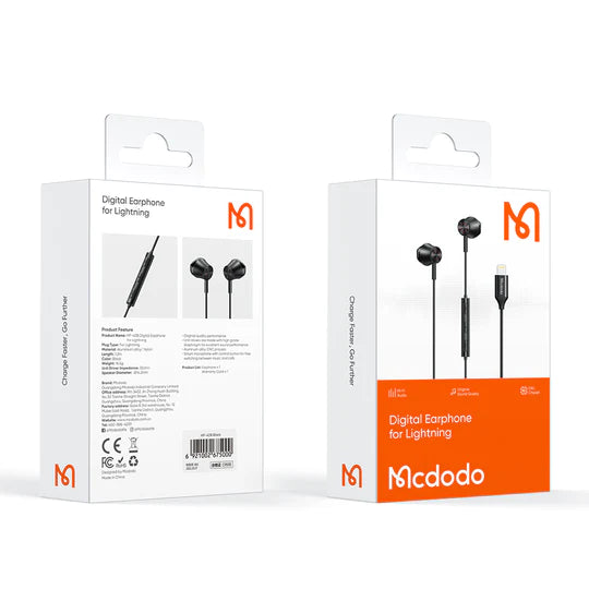 MCDODO Wired Headphones HiFi Sound & Clear Calls - Black