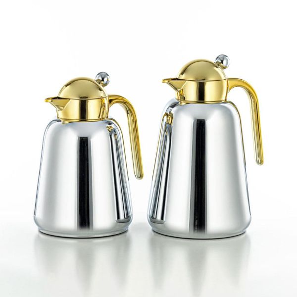 Almarjan 2-Piece Coffee Dallah Set - Gold & Silver