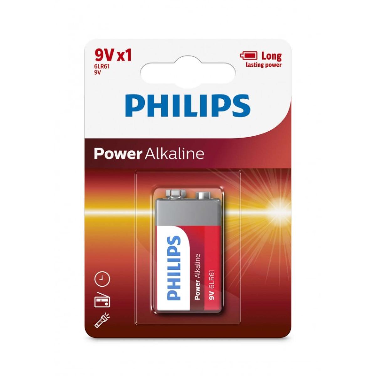 Philips 6LR61P1B/97 Power Alkaline Batteries 9V 1 pc/pack