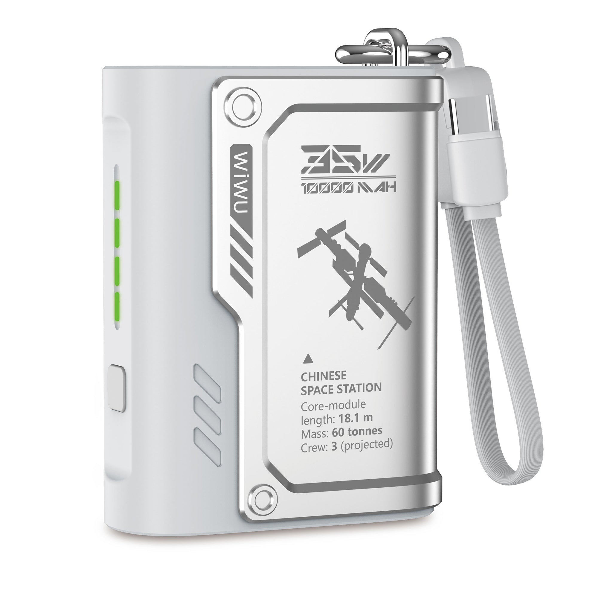 WIWU Shield Power Bank Wi P026 10000mA Compact Design & Fast Charging - Silver