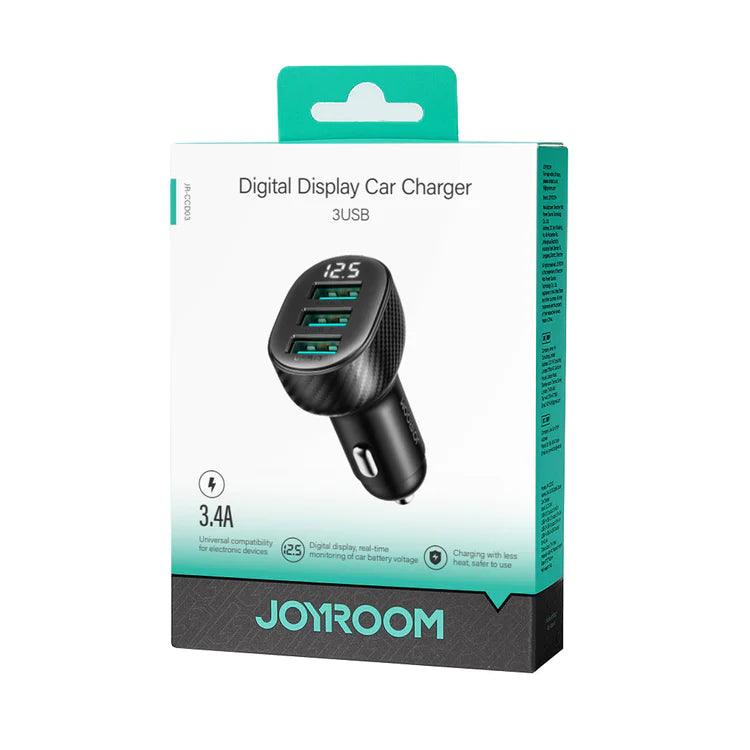 Joyroom 3USB 3.4A 17W Car Charger Fast & Safe Charging - Black