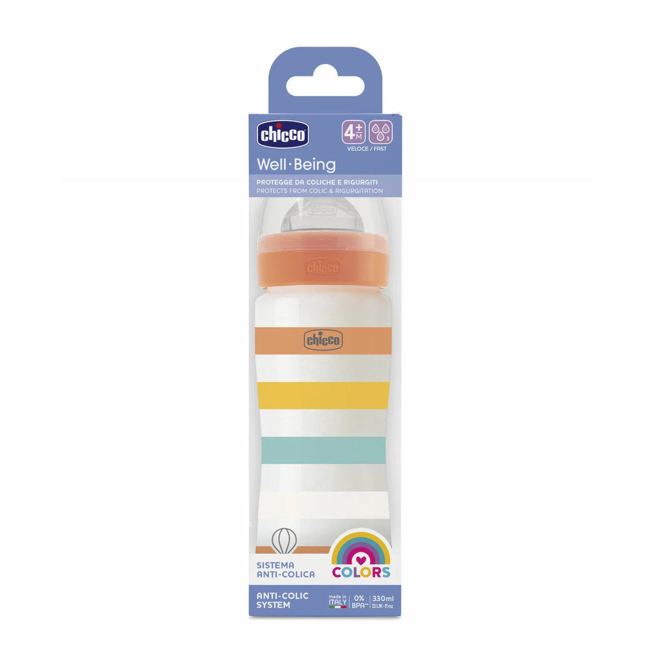 Chicco BOTTLE WB PP UNI 330ml FAST SIL & Anti-Colic