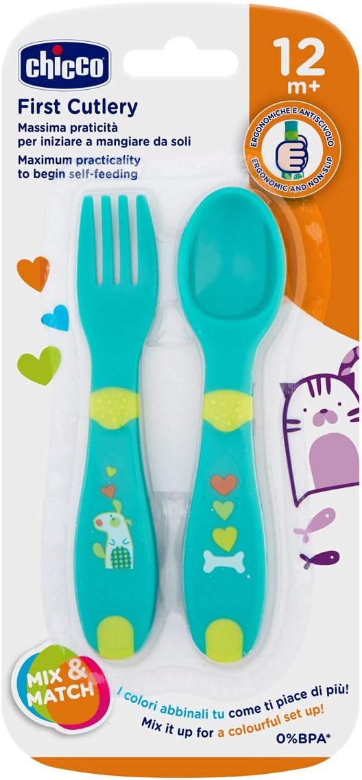 Chicco First Cutlery 12M+ NEUTRAL Safe & Easy