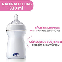 Chicco Natural Feeling Bottle 330ml Fast Flow 6M+
