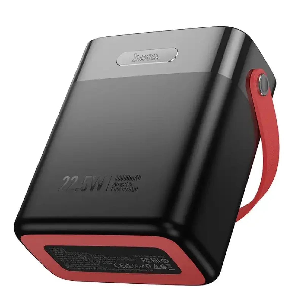 HOCO J143 Title 80000mAh Power Bank, 22.5W Fast Charging with PD 20W, 5 Ports, LED Display, Black