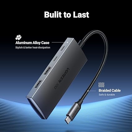 UGREEN USB-C Hub 10Gbps - 2 USB-C & 2 USB-A, Fast Data Transfer