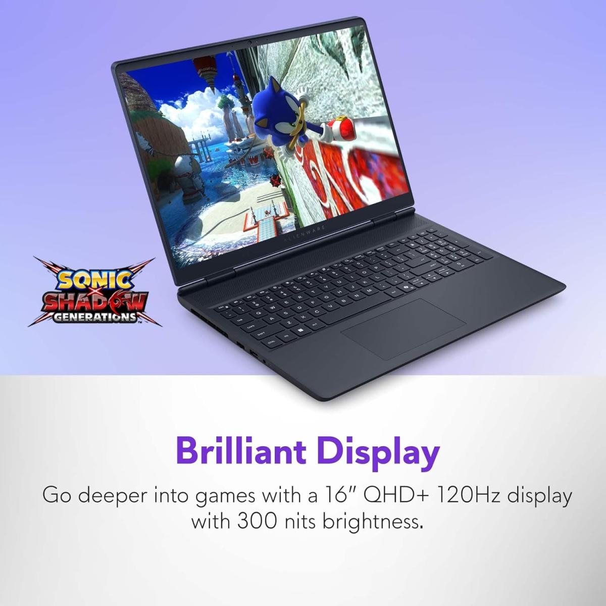 Dell Alienware 16 Aurora 16" IPS WQXGA (QHD+) (2560 x 1600) @120Hz 100% sRGB, Intel Core 9 Processor 270H, Nvidia RTX 5060 8GB GDDR7, 16GB DDR5 RAM, 1TB M.2 PCIe NVMe - (Interstellar Indigo) Gaming Laptop (3 Years Warranty)