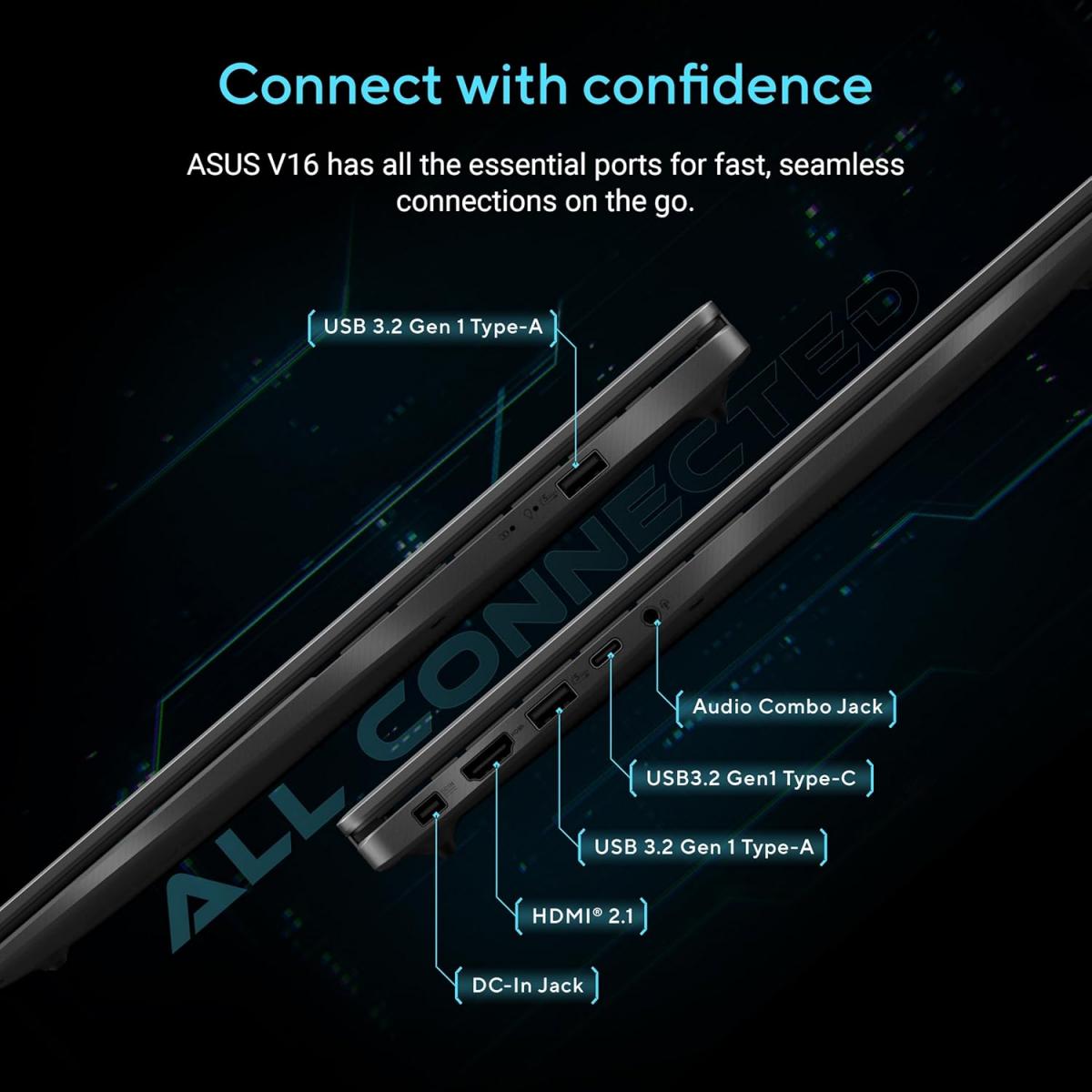 ASUS V16 (2025) 16" Gaming Laptop - Intel Core Ultra 7 240H, RTX 5060 8GB, 16GB RAM, 1TB SSD - Black