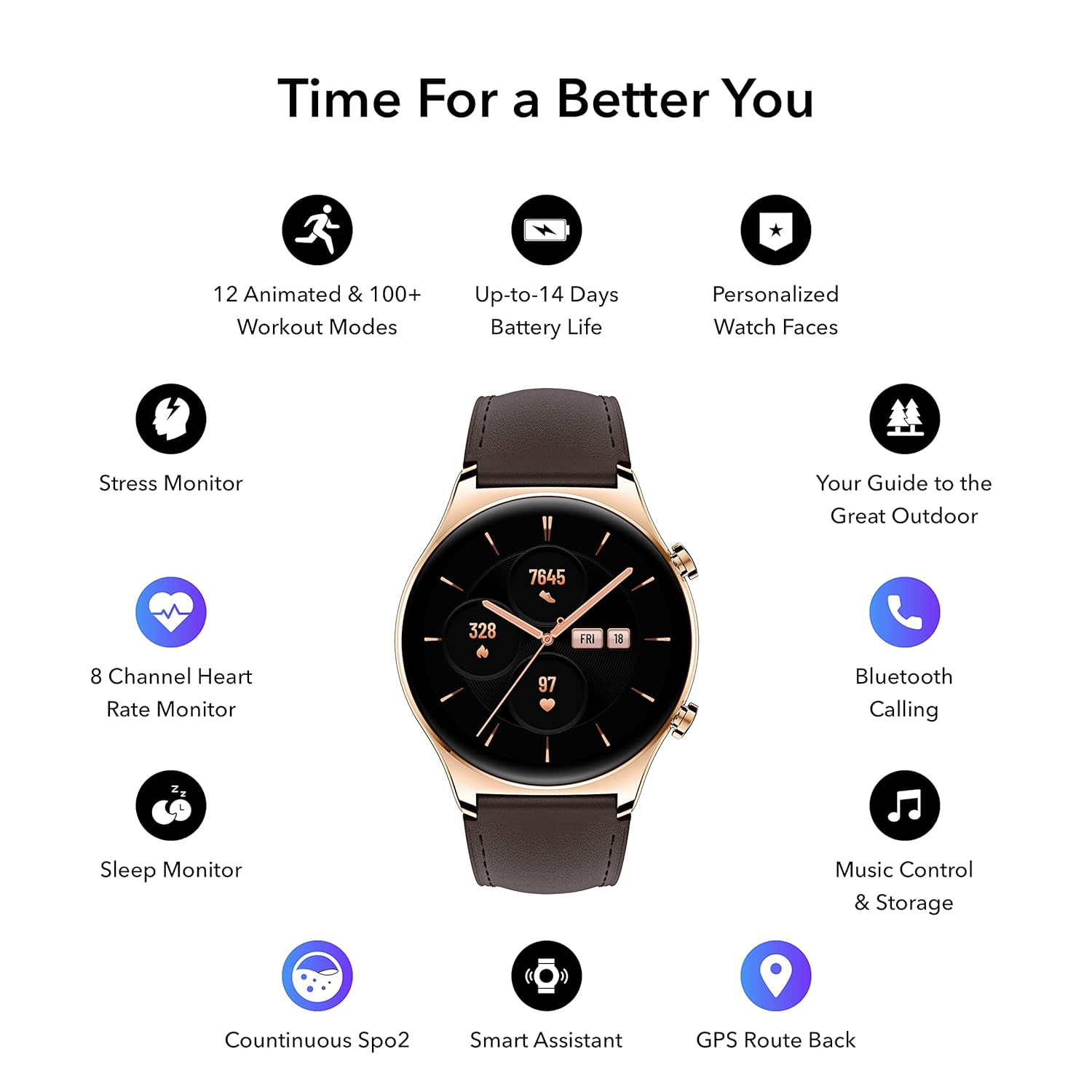 HONOR Watch GS 3 Smartwatch with 1.43" AMOLED Touch Screen