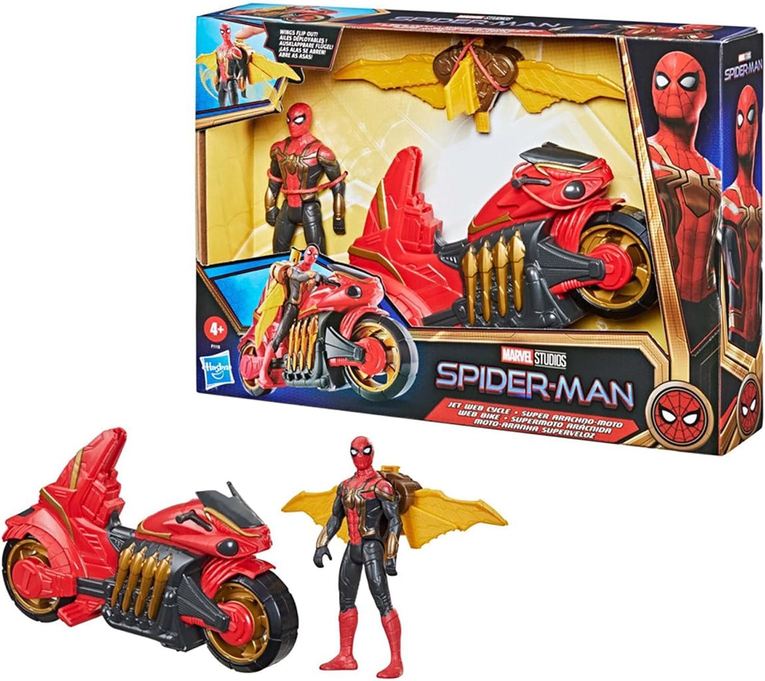 Hasbro Spider-man Deluxe Jet Web Cycle With 6-inch Figure