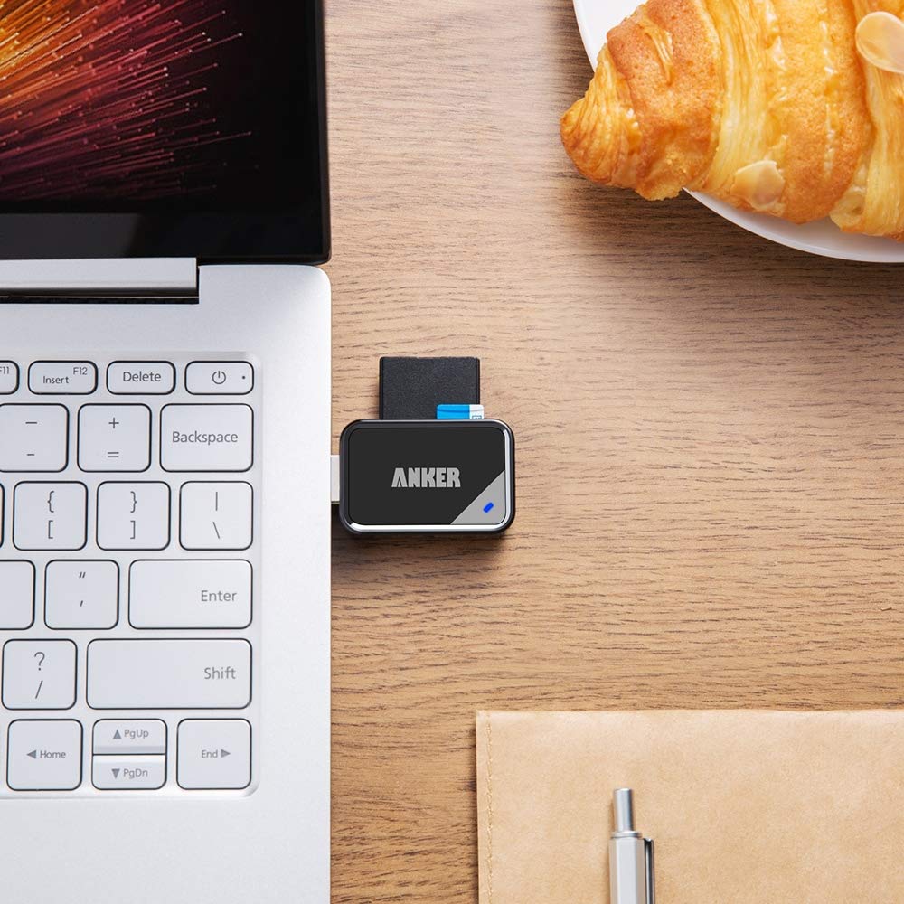 قارئ بطاقات محمول 2 في 1 3.0 من أنكر USB