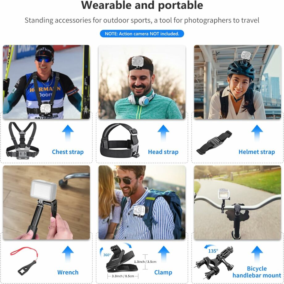 Neewer 50 in 1 Accessory Kit for GoPro DJI Insta360 and More