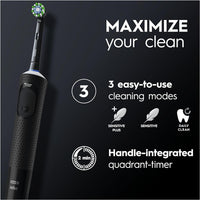 Oral-B Vitality Pro Electric Toothbrushes For Adults 1 Handle 2 Toothbrush Heads 3 Brushing Modes - Black